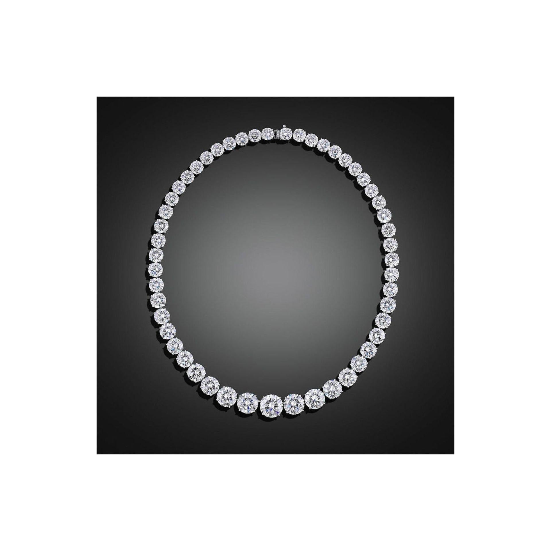 Collar de tenis con diamantes de 100 quilates  D-E-F Color  Claridad VVS-VS Moderno en venta