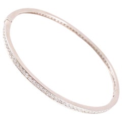 1.00 Carat Diamond White Gold Bangle Bracelet