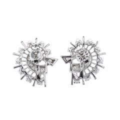 1.00 Carat Diamond White Gold Comet Design Earrings