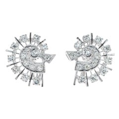 Pendientes Diseño Cometa Oro Blanco Diamante 1,00 Quilates