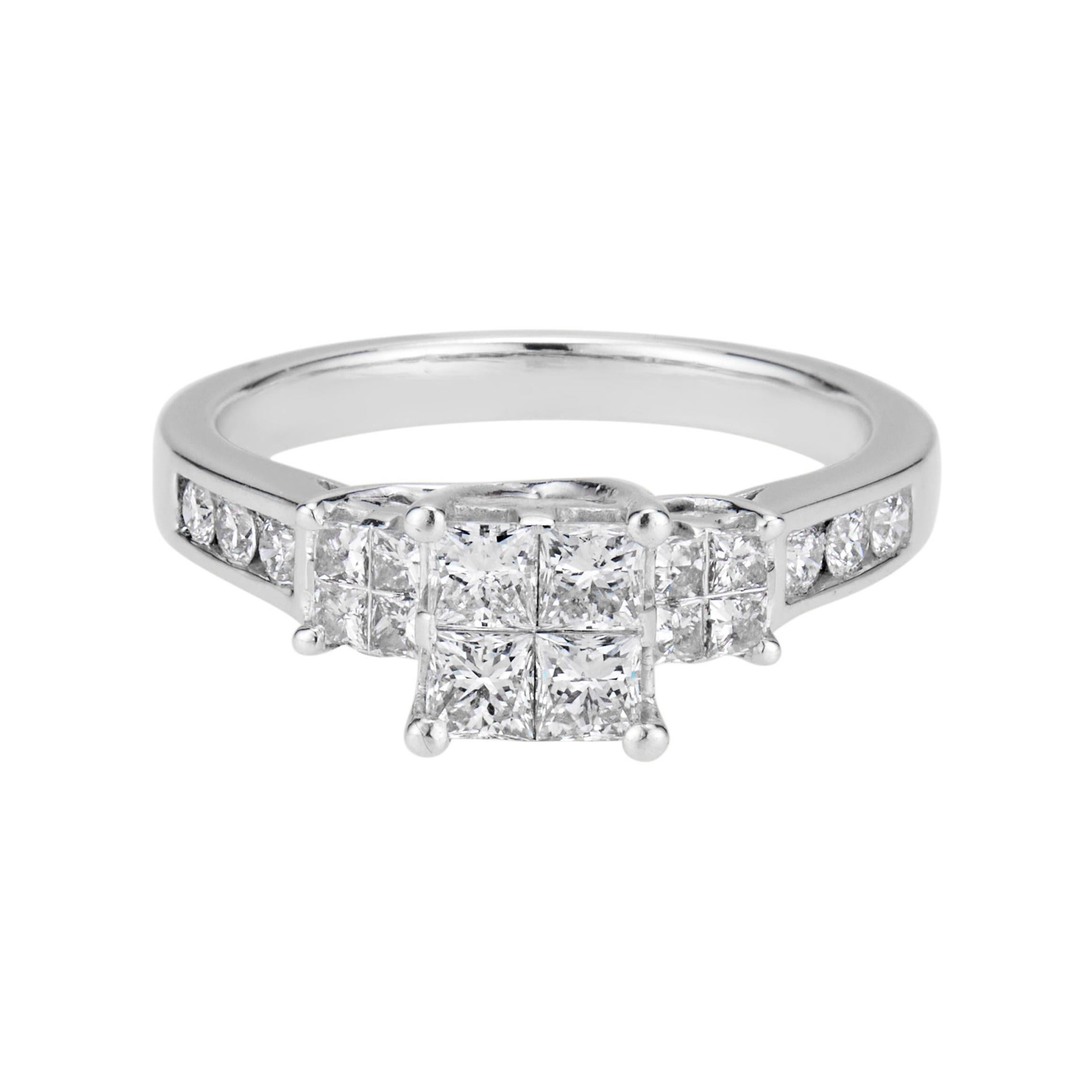 1.00 Carat Diamond White Gold Engagement Ring 