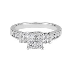 1.00 Carat Diamond White Gold Engagement Ring