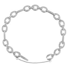 Bracelet à maillons en or blanc avec diamants de 1,00 carat