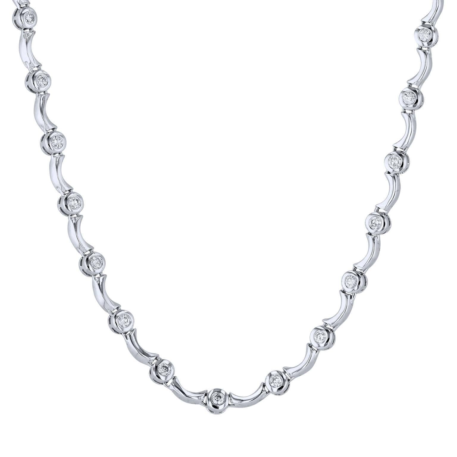 1.00 Carat Diamond White Gold Necklace