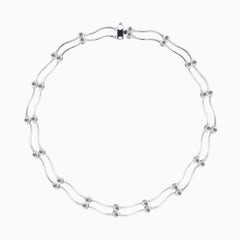1,00 Karat Diamant Weißgold Zweireihiges Wirbel Gliederhalsband