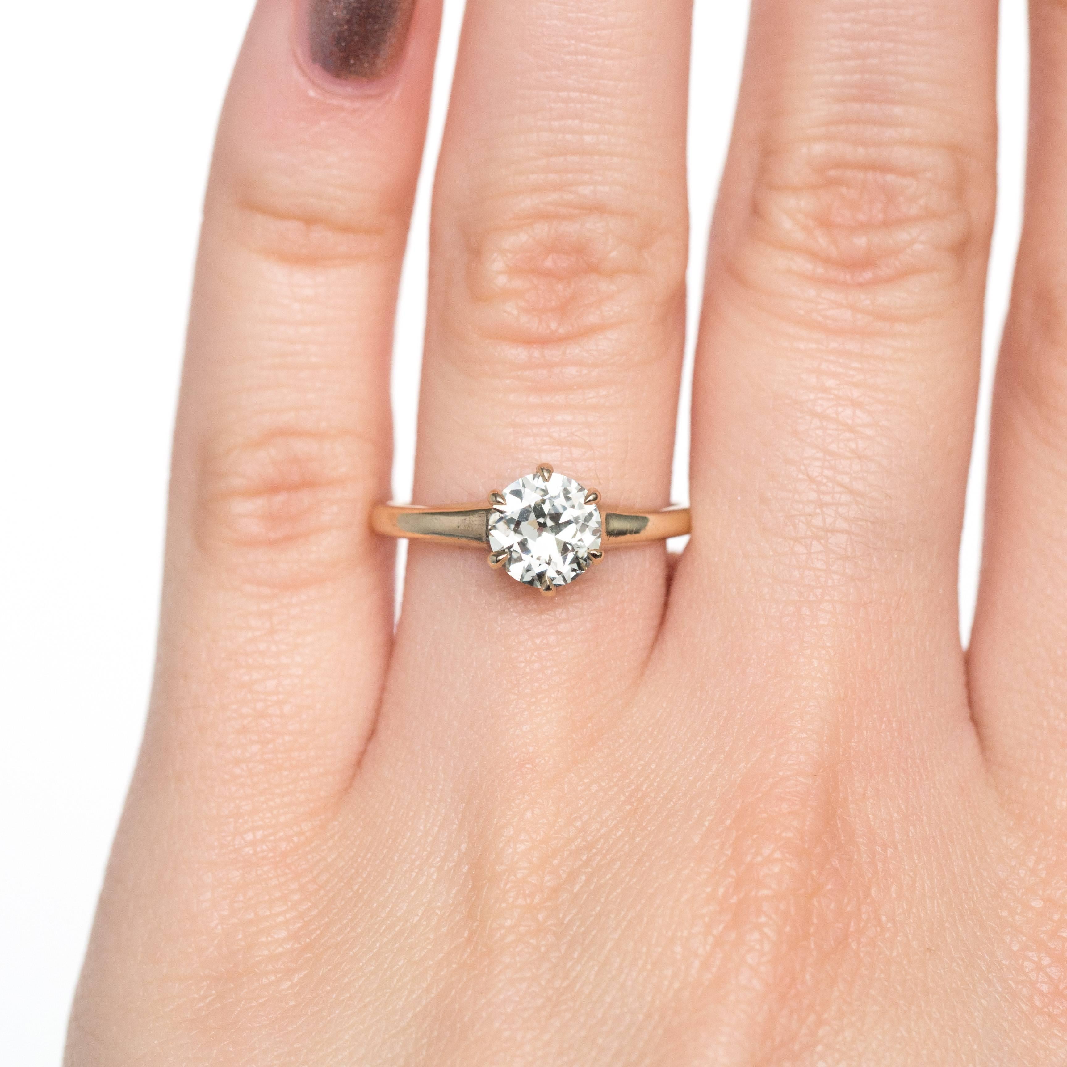 Women's or Men's 1.00 Carat Diamond Yellow Gold Engagement Ring