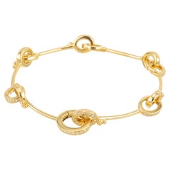 1.00 Carat Diamond Yellow Gold Equestrian Horse Bit Bracelet