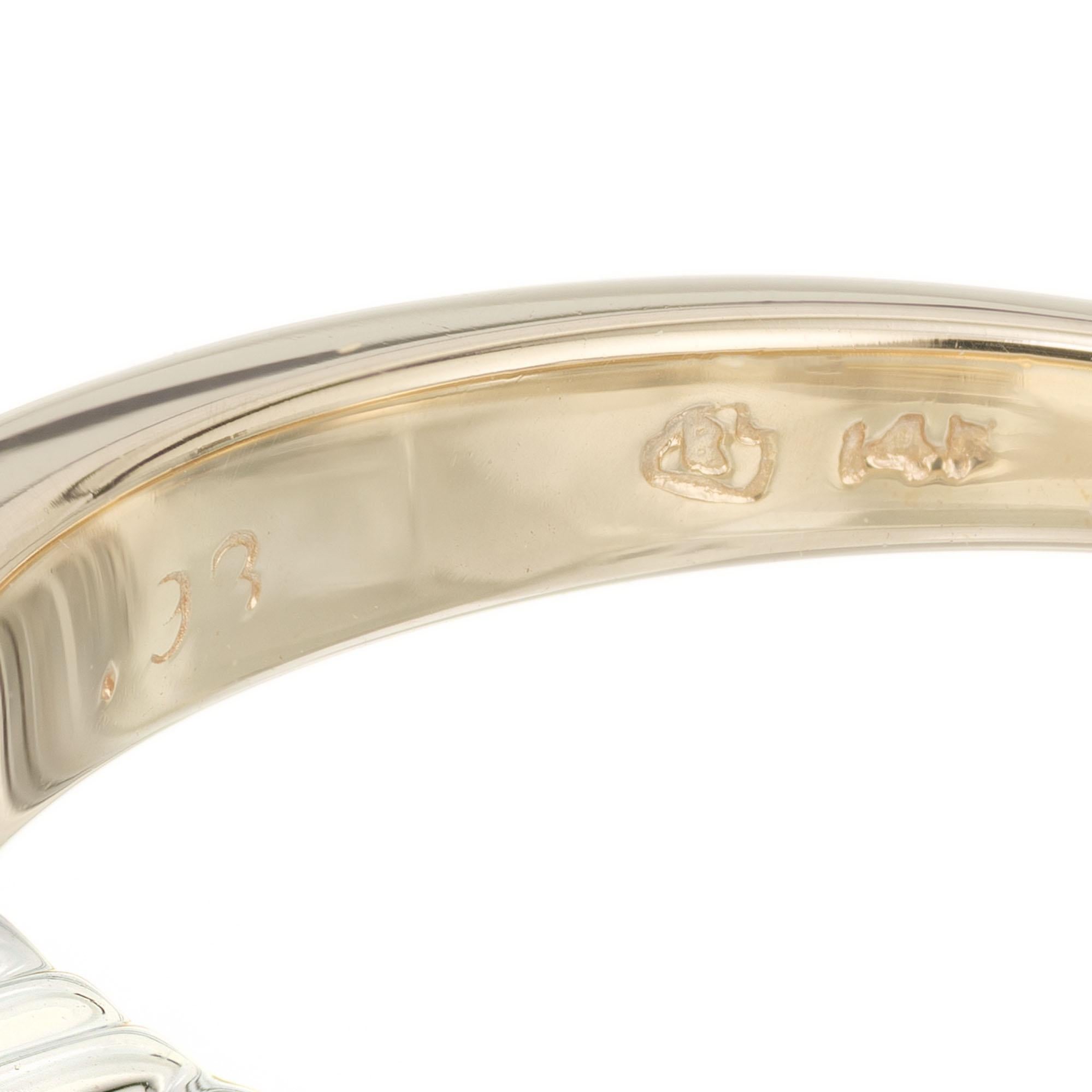 Women's 1.00 Carat Diamond Yellow White Gold Three-Stone Engagement Ring For Sale