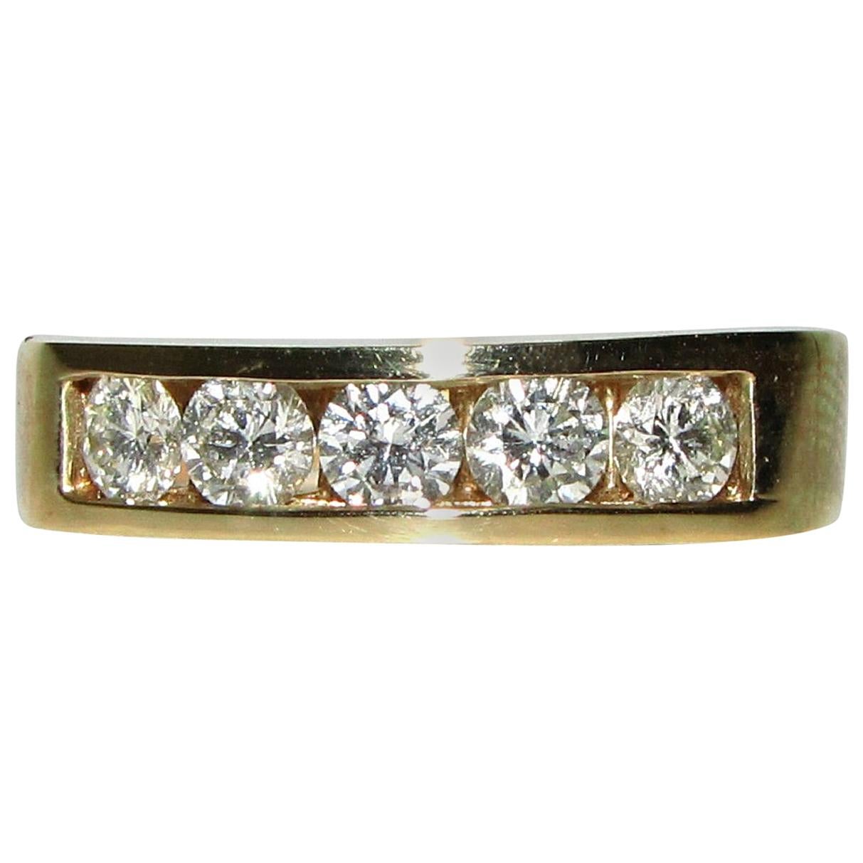 Bague à anneau classique en or 14 carats avec diamants de 1,00 carat