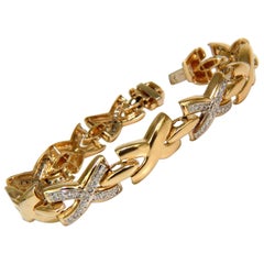 1.00 Carat Diamonds Classic "X" Link Bracelet G/VS 14 Karat*