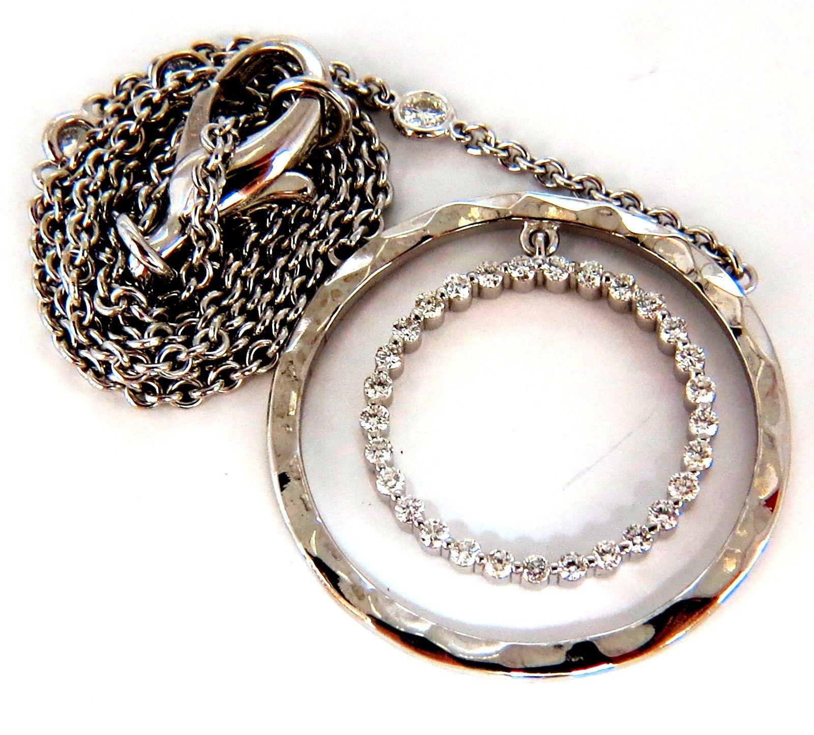 1.00 Quilates Diamantes Círculo Colgante Dentro de Círculo por Yarda Collar 18 Quilates Corte redondo en venta