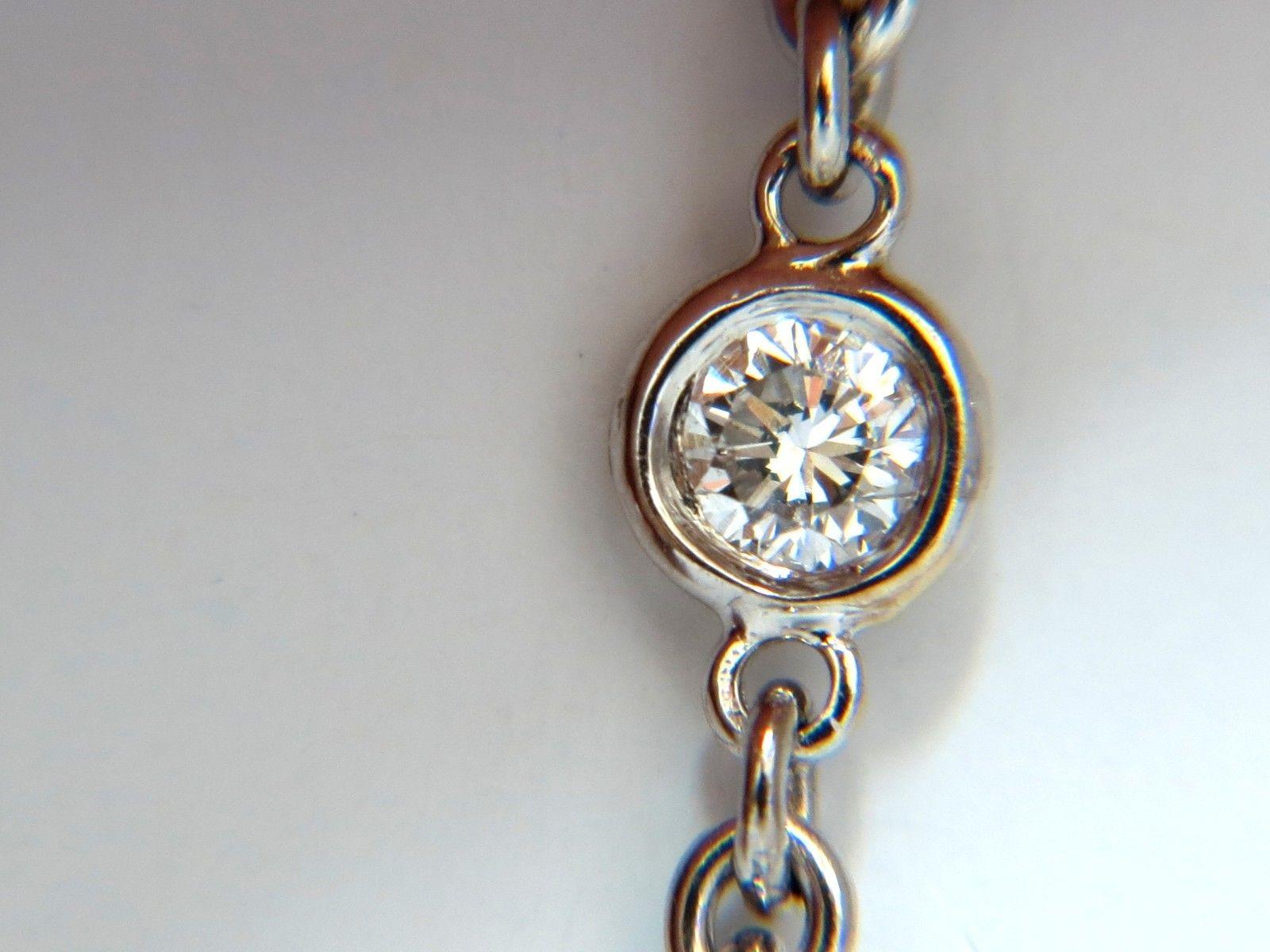 1.00 Carat Diamonds Dangling Circle Within Circle by Yard Necklace 18 Karat For Sale 1