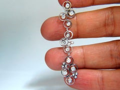 1.00 Carat Diamonds Floating Circle Dangle Earrings 14 Karat Bubble Sparkles**