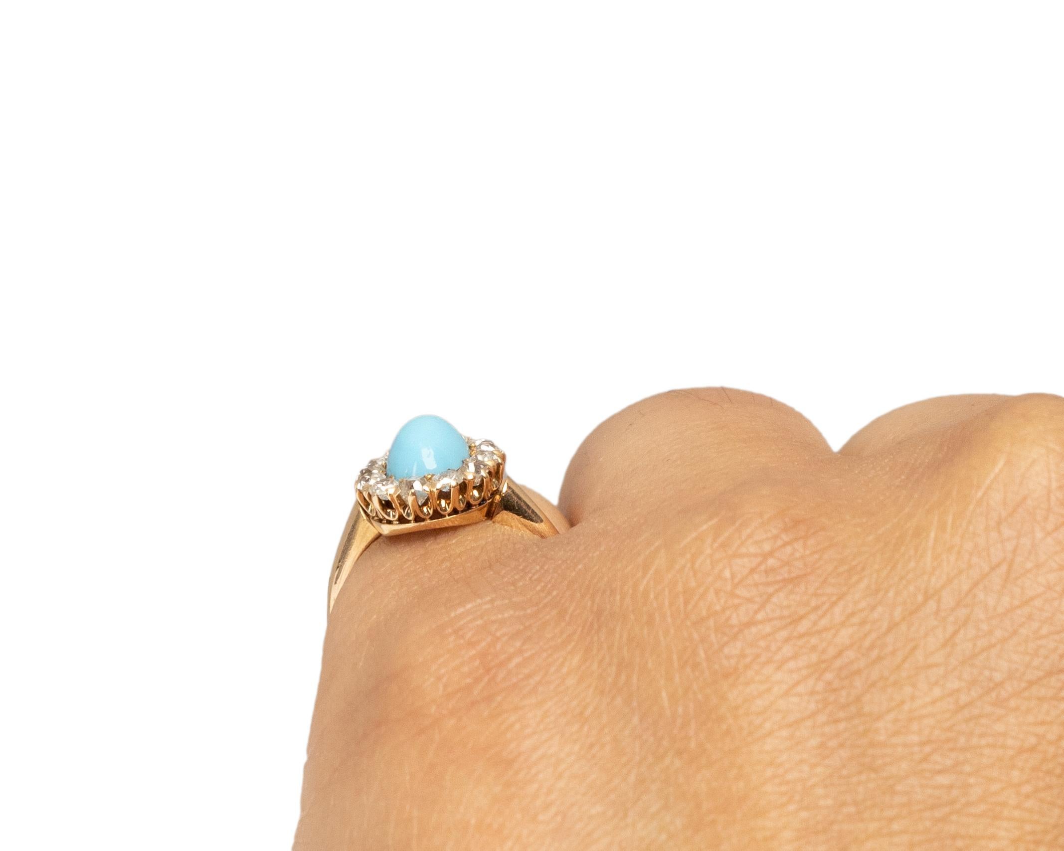 Bague de fiançailles édouardienne en or jaune 18 carats avec cabochon de 1,00 carat en vente 1