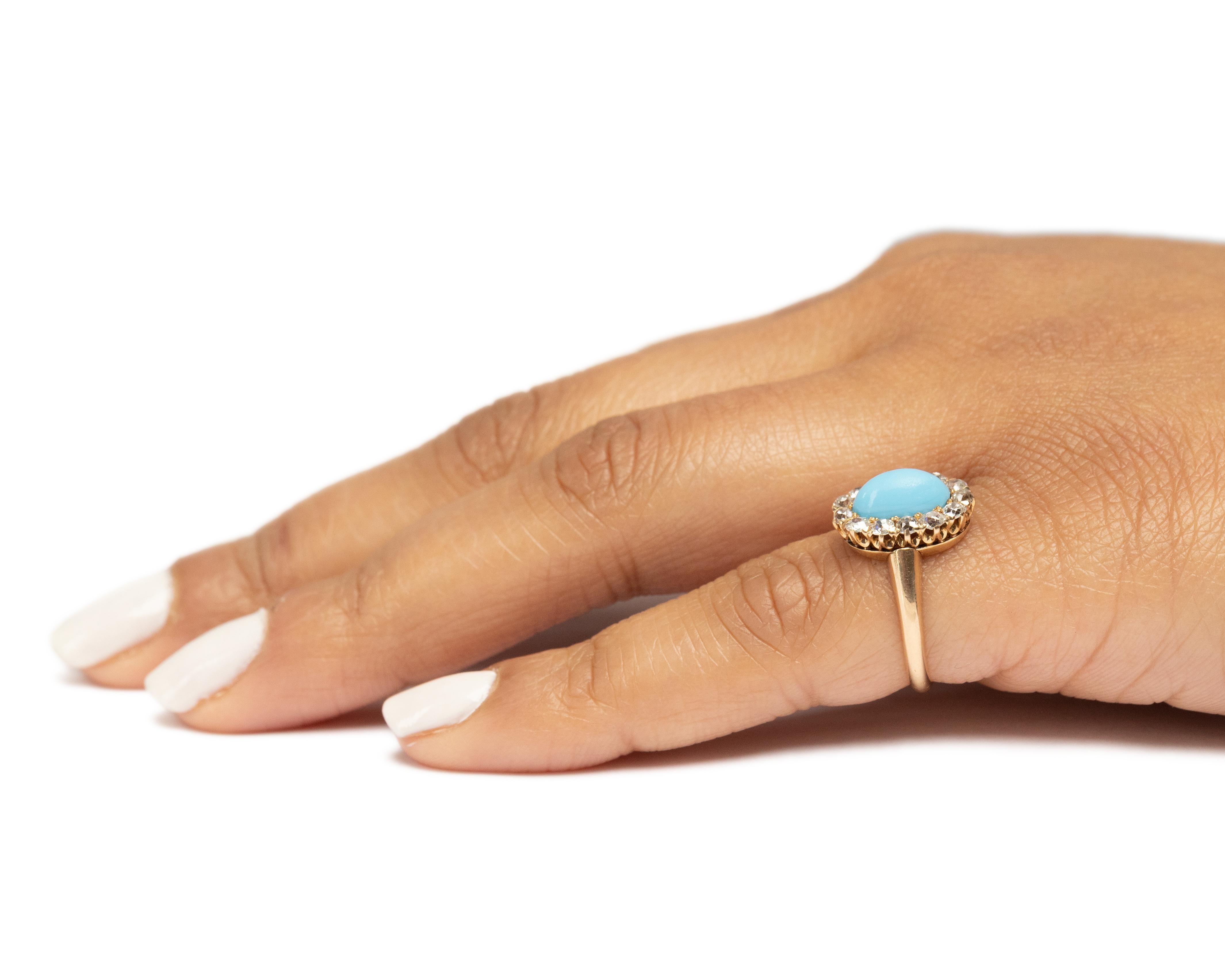 Bague de fiançailles édouardienne en or jaune 18 carats avec cabochon de 1,00 carat en vente 2
