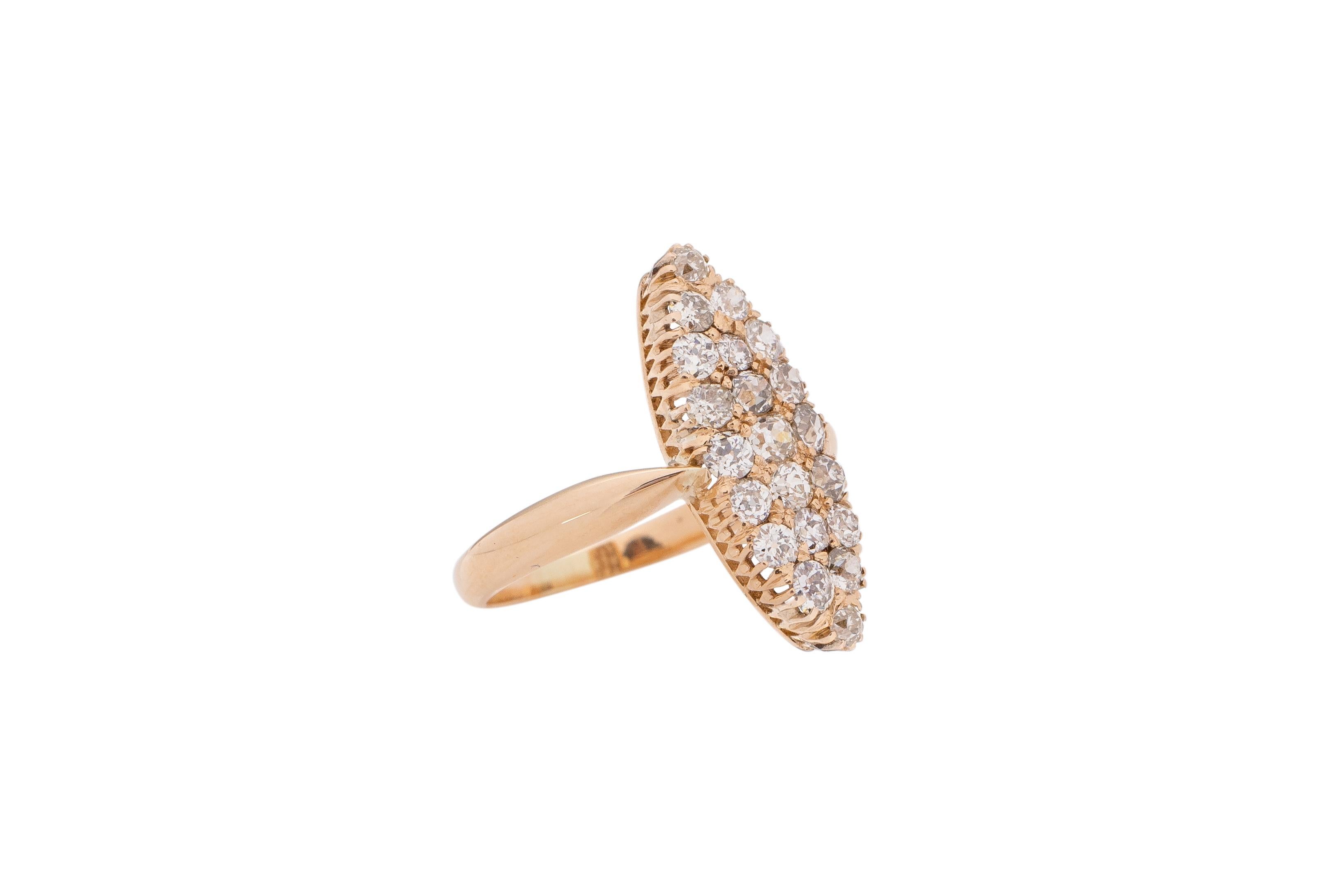 Ring Size: 5.25
Metal Type: 14 Karat Yellow Gold [Hallmarked, and Tested]
Weight: 3.0 grams

Diamond Details:
Weight: 1.00 carat
Cut: Old European brilliant
Color: G-H
Clarity: VS

Finger to Top of Stone Measurement: 4mm
Condition: Excellent