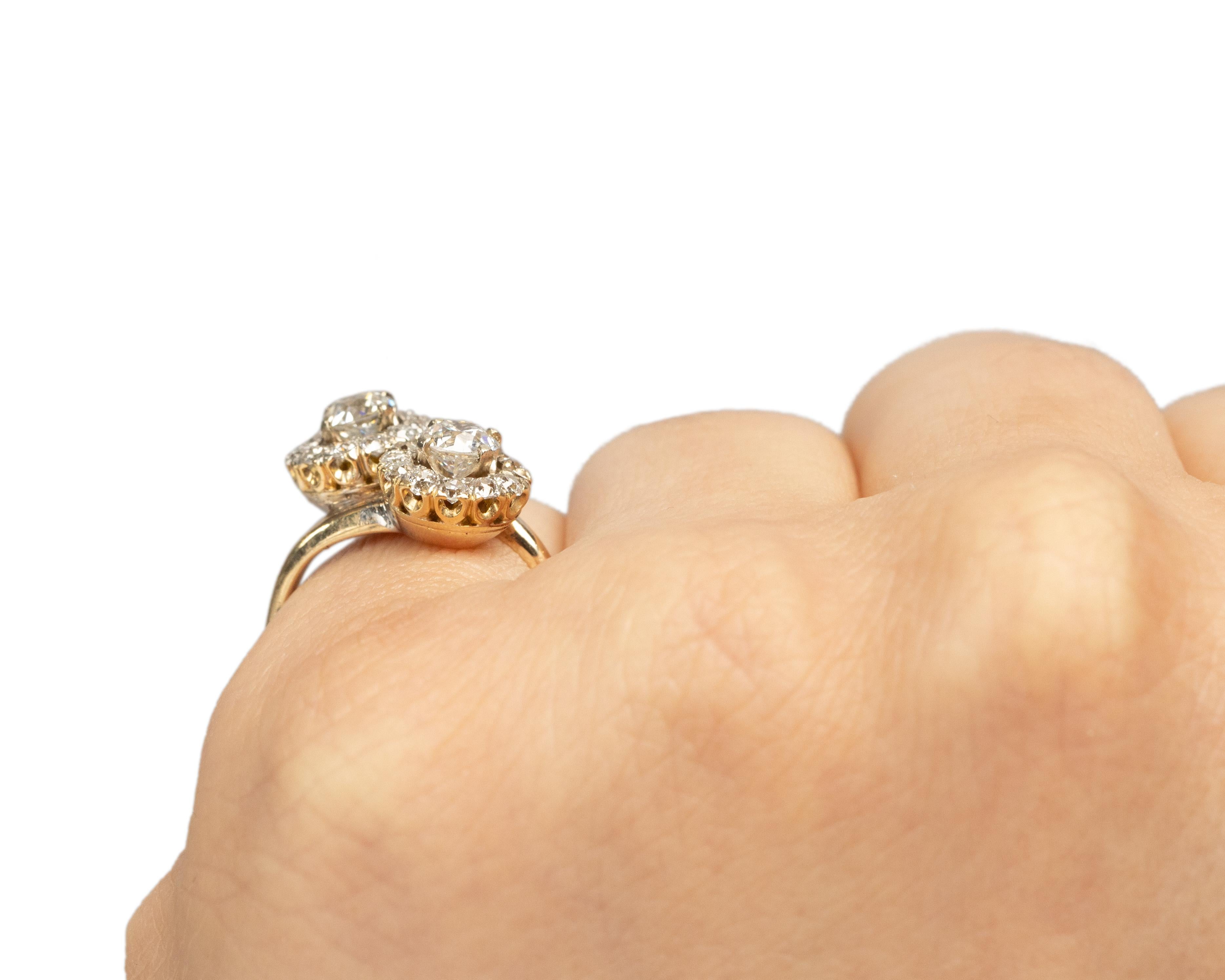 1.00 Carat Edwardian Diamond 14 Karat Yellow Gold Engagement Ring For Sale 1