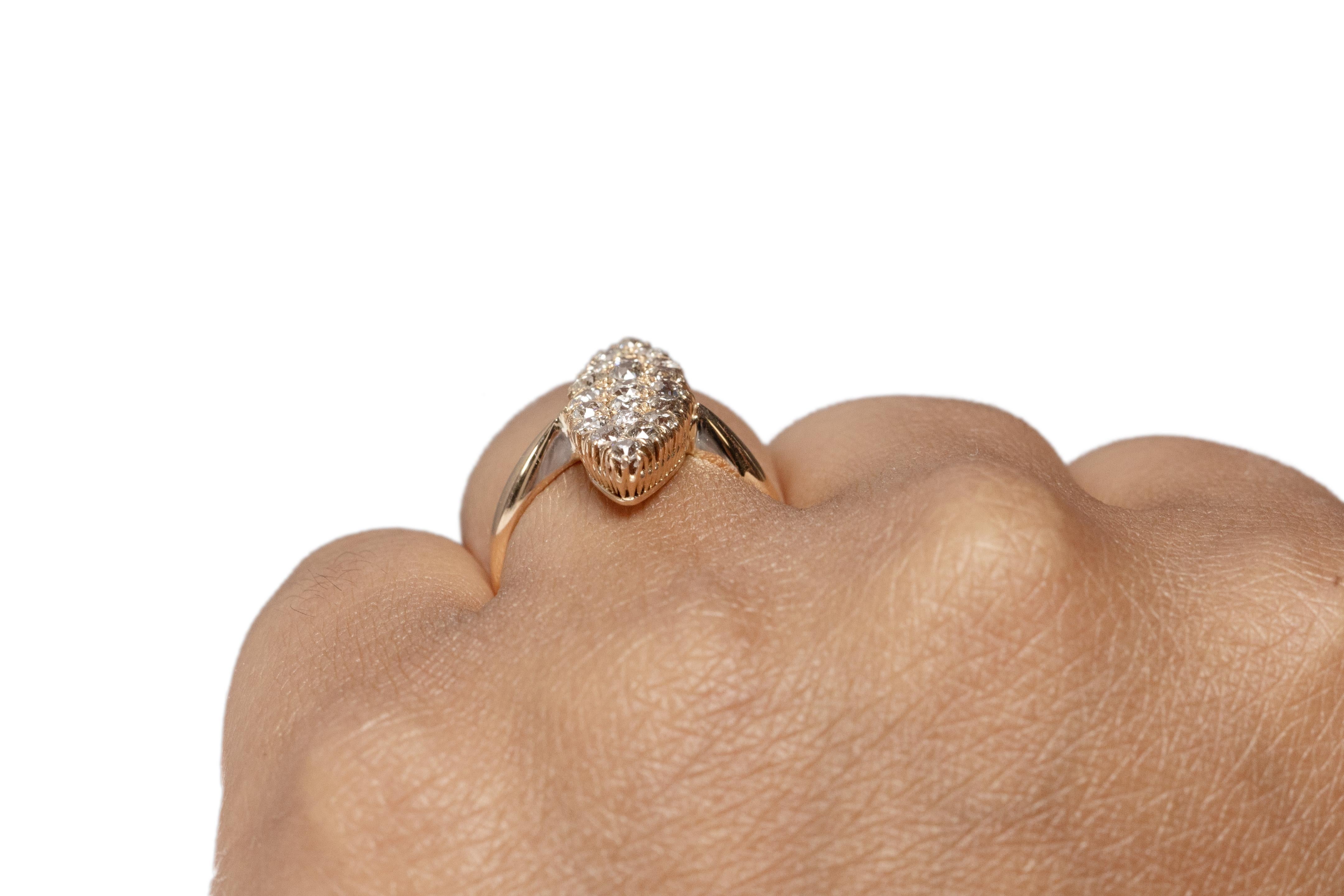 1.00 Carat Edwardian Diamond 14 Karat Yellow Gold Engagement Ring For Sale 2