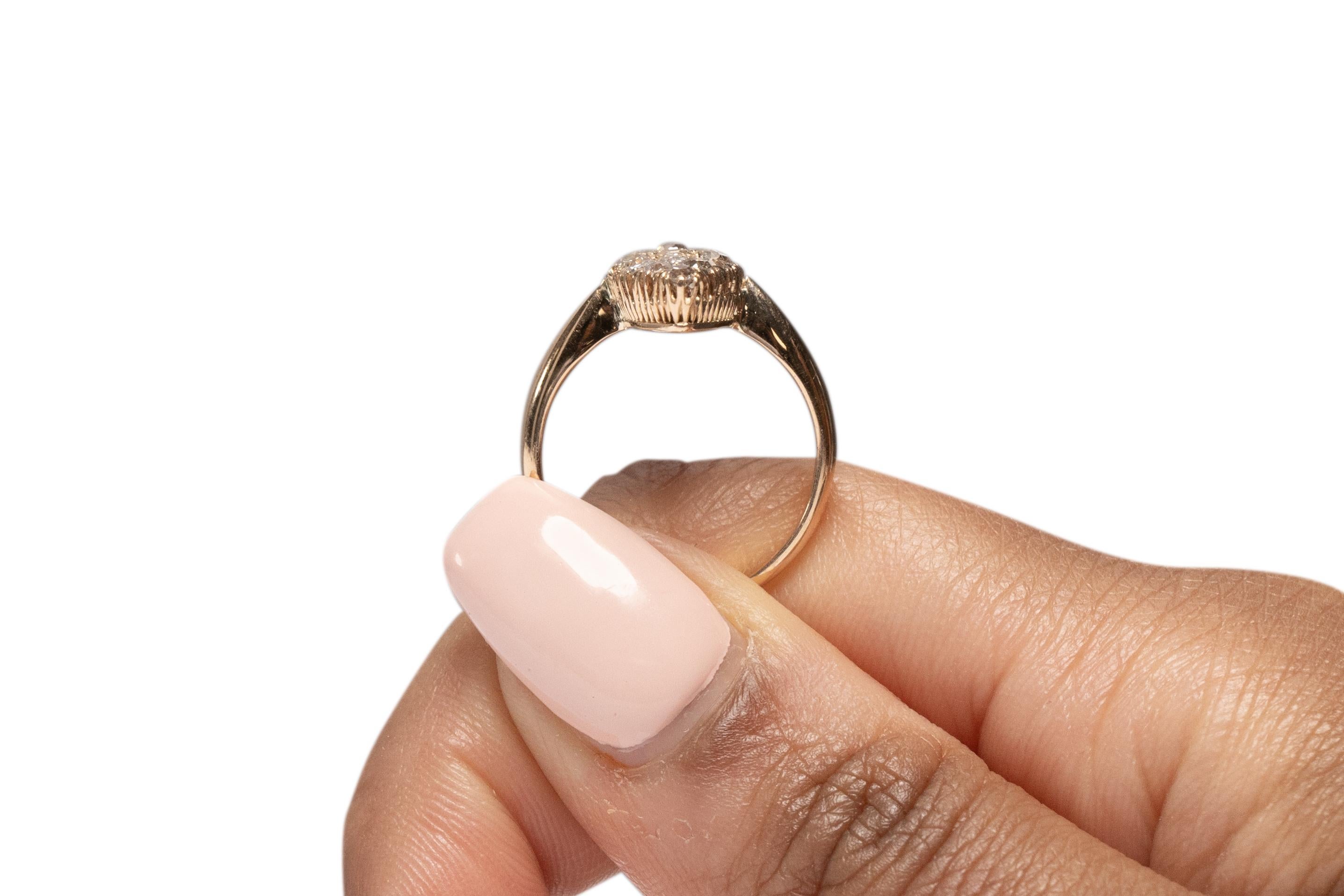1.00 Carat Edwardian Diamond 14 Karat Yellow Gold Engagement Ring For Sale 3