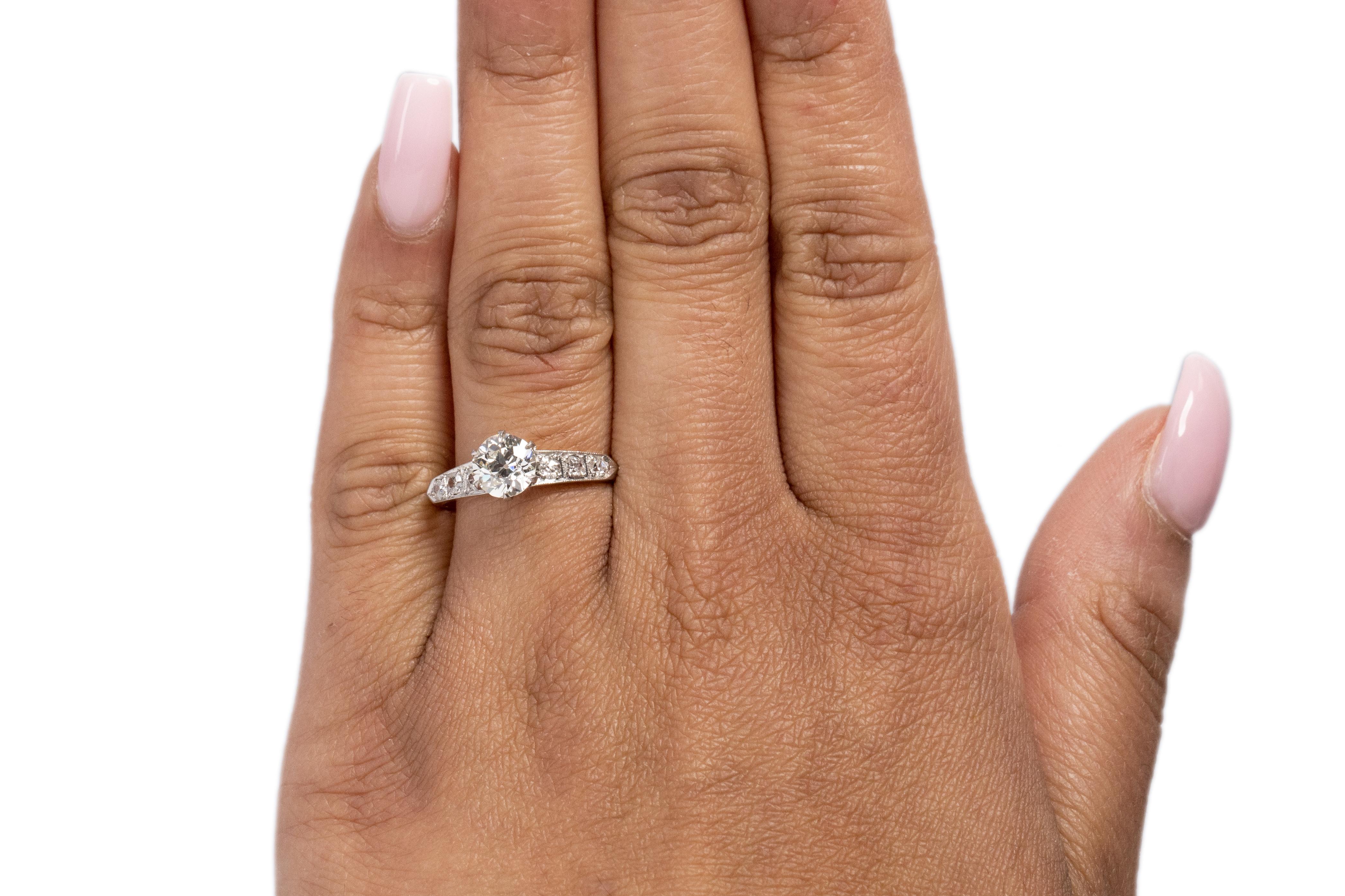 Women's 1.00 Carat Edwardian Diamond 14 Karat Yellow Gold & Platinum Engagement Ring For Sale