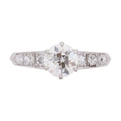 1.00 Carat Edwardian Diamond 14 Karat Yellow Gold & Platinum Engagement Ring