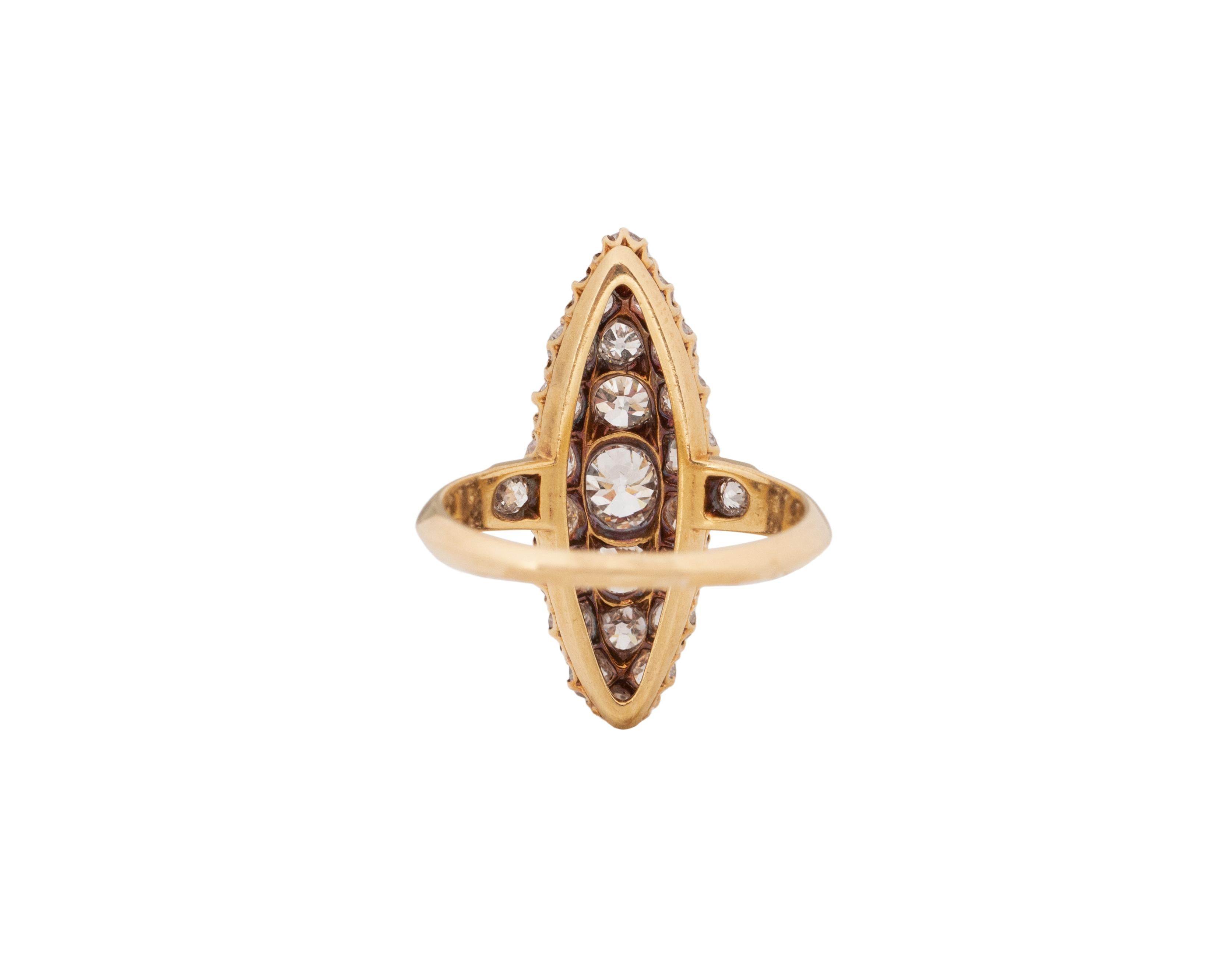 Old European Cut 1.00 Carat Edwardian Diamond 18 Karat Yellow Gold Tiffany and Co Engagement Ring For Sale