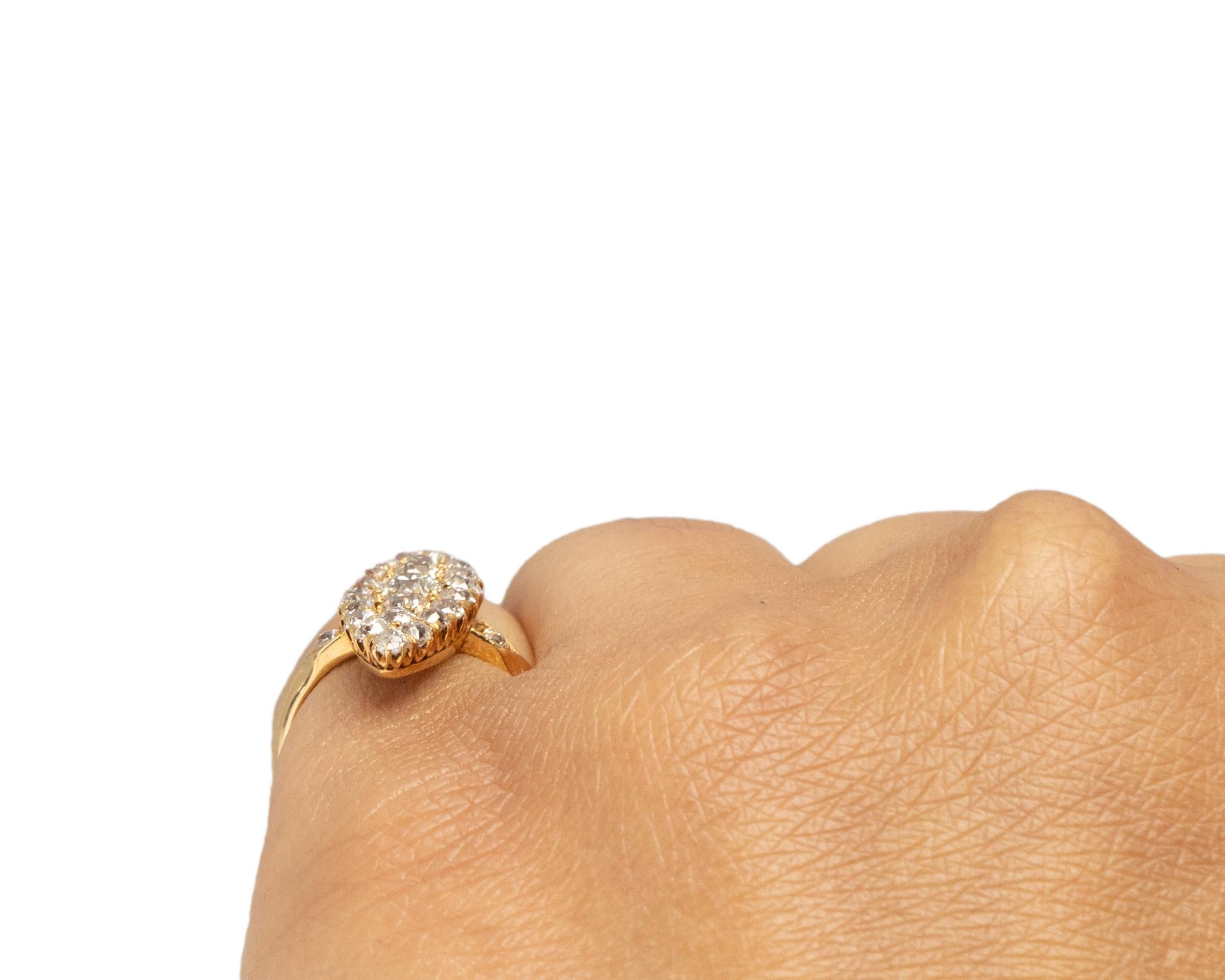 Women's 1.00 Carat Edwardian Diamond 18 Karat Yellow Gold Tiffany and Co Engagement Ring For Sale