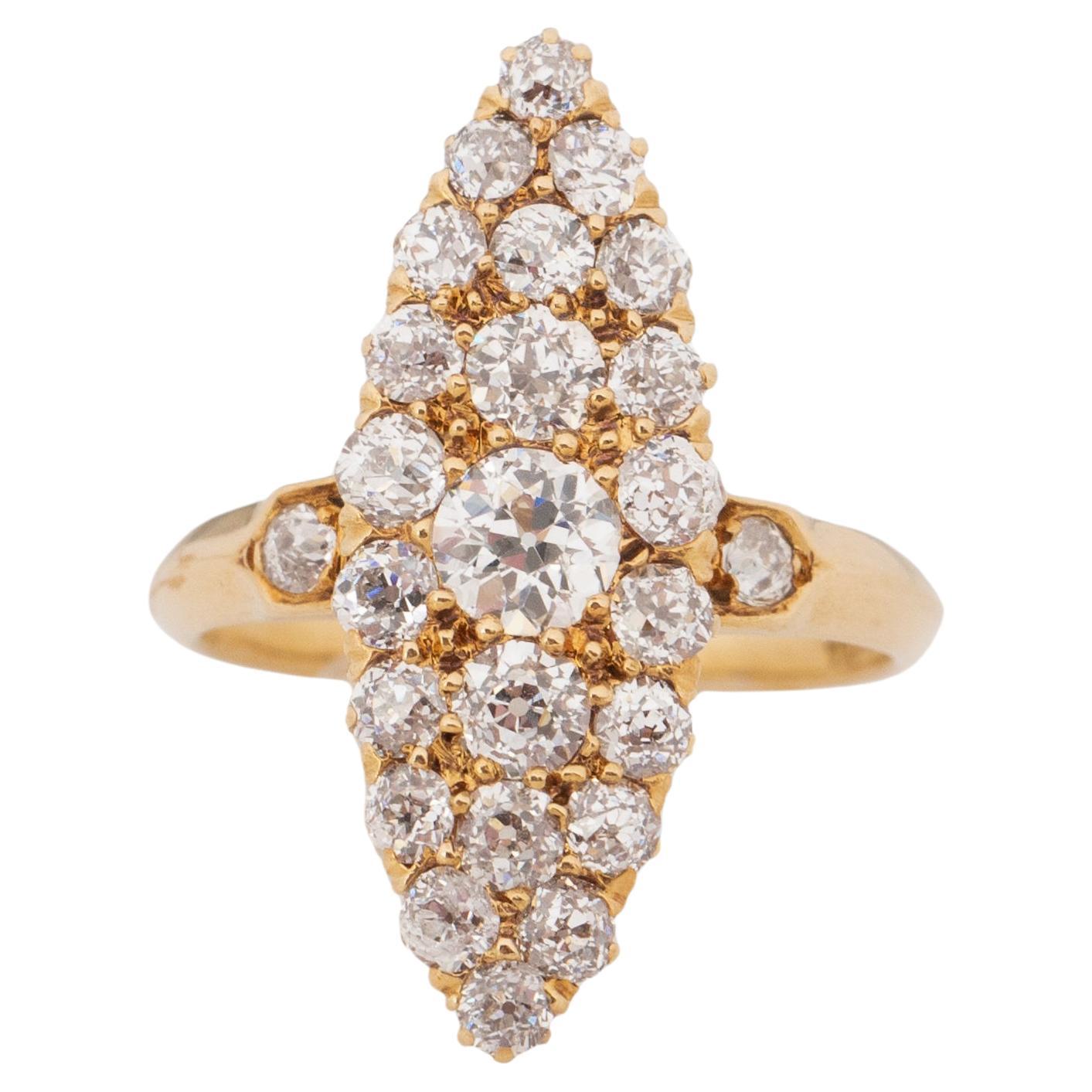 1.00 Carat Edwardian Diamond 18 Karat Yellow Gold Tiffany and Co Engagement Ring For Sale