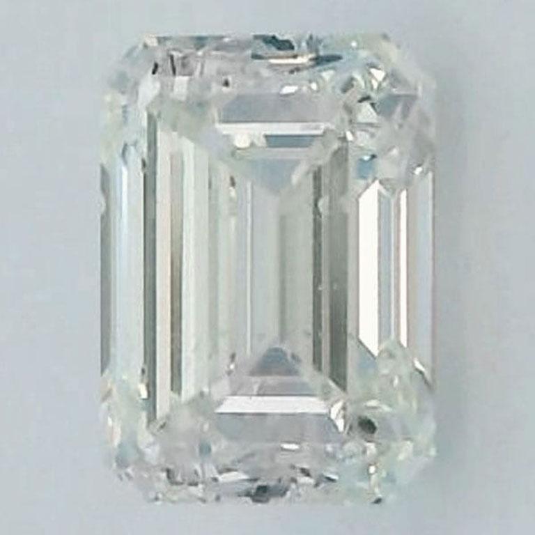 This stunning 1.00-carat emerald-cut diamond radiates elegance with its timeless shape and exceptional sparkle. Graded J color by the GIA, it offers a warm brilliance, making it an excellent choice for vintage-inspired or classic designs. Its SI2