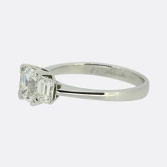 1.00 Carat Emerald Cut Diamond Three-Stone Engagement Ring