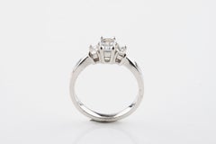 1.00 Carat Emerald Cut Diamonds 18 Karat White Gold 3-Stone Engagement Ring