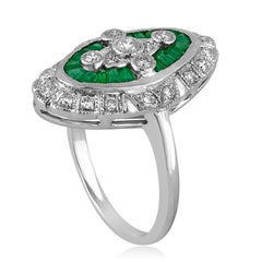 1.00 Carat Emerald Diamond Gold Ring