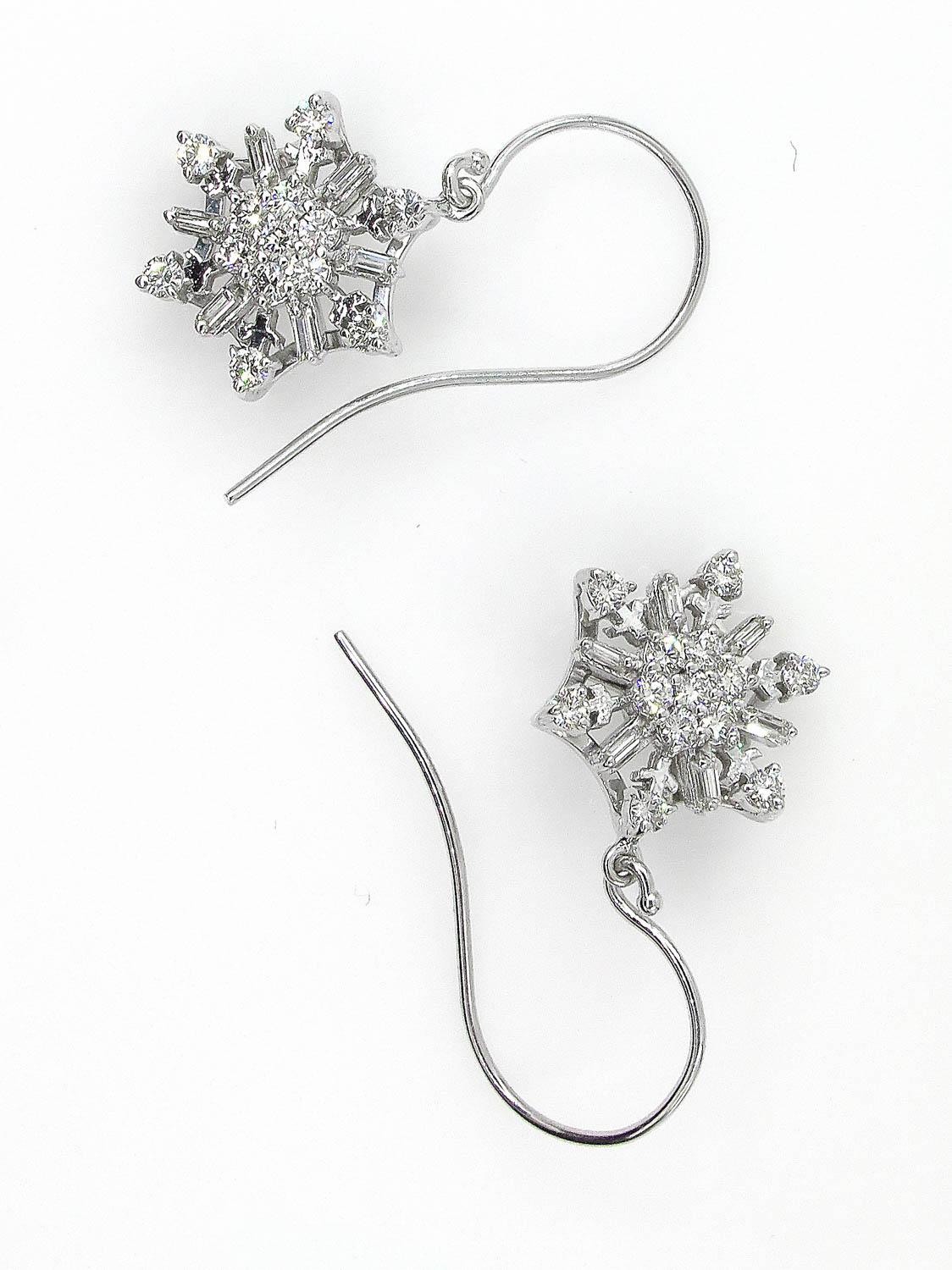 vintage snowflake earrings