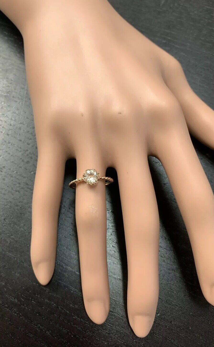 1,00 Quilate Exquisita Morganita Natural Anillo de Oro Rosa Macizo de 14 Kilates en venta 1
