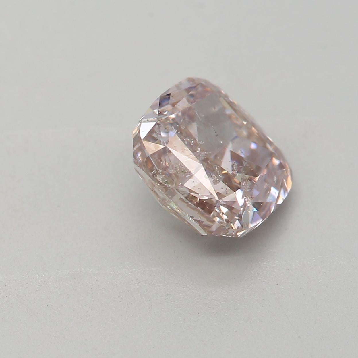 Women's or Men's 1.00 Carat Fancy Brownish Pink Cushion cut diamond I2 Clarity GIA Certified For Sale