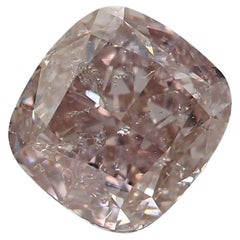 1.00 Carat Fancy Brownish Pink Cushion cut diamond I2 Clarity GIA Certified