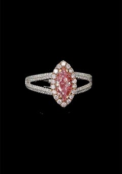 1.00 Karat Fancy Pink Diamond Ring SI Reinheit AGL zertifiziert
