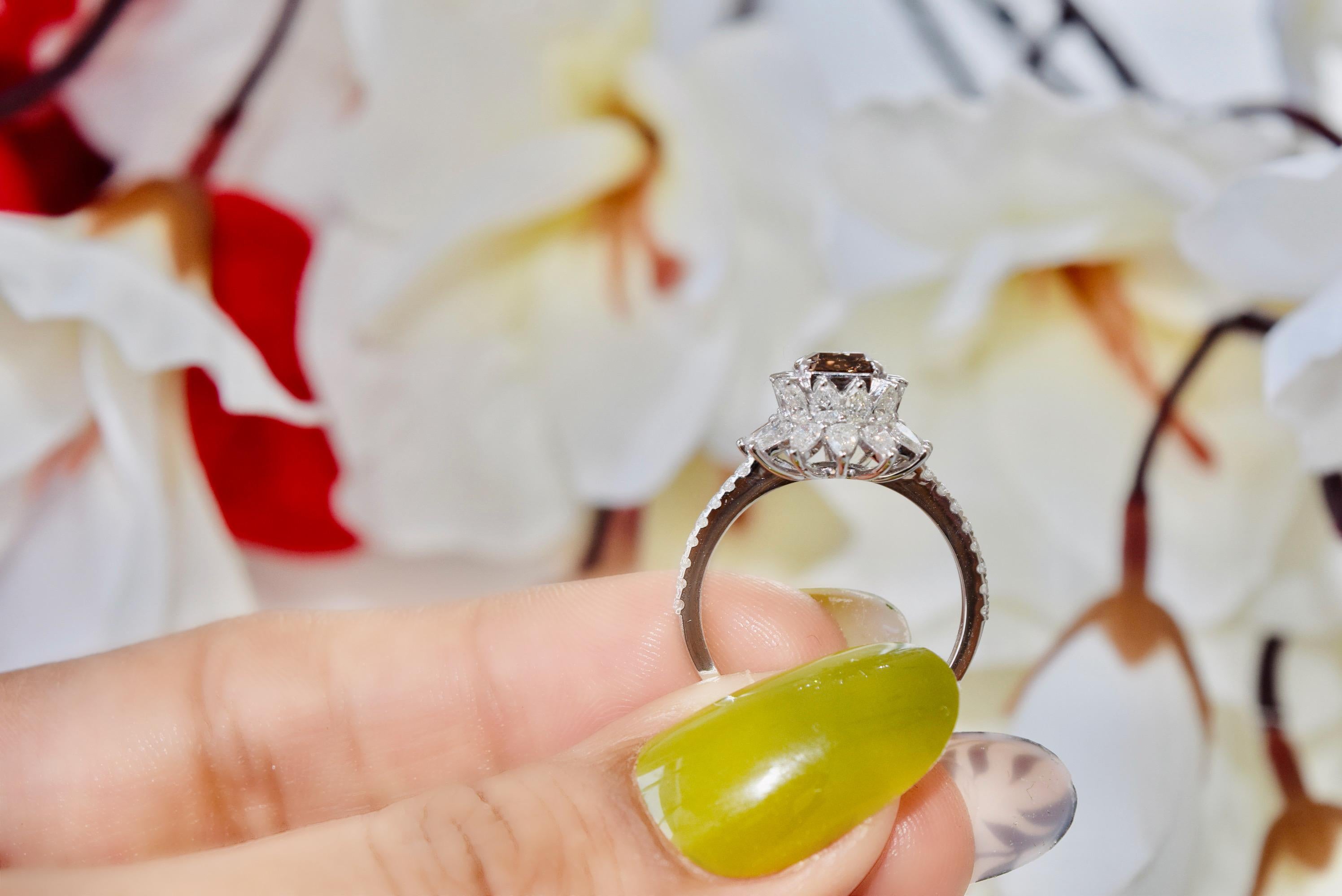 Bague rose fantaisie de 1,00 carat de pureté VS Neuf - En vente à บางรัก, TH