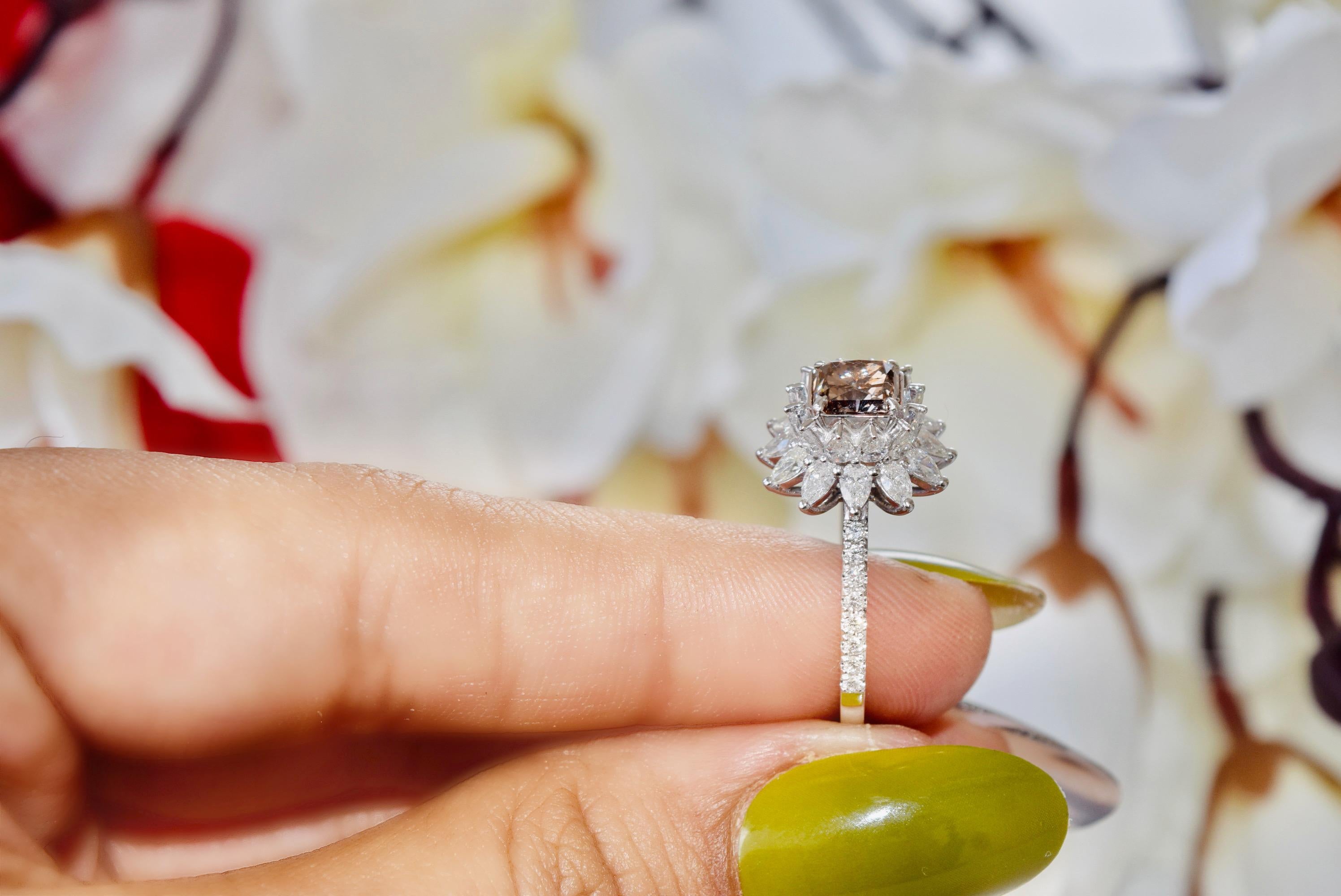 Bague rose fantaisie de 1,00 carat de pureté VS Unisexe en vente