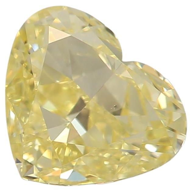 1.00-CARAT, FANCY YELLOW, HEART CUT DIAMOND VS2 Clarity GIA Certified For Sale