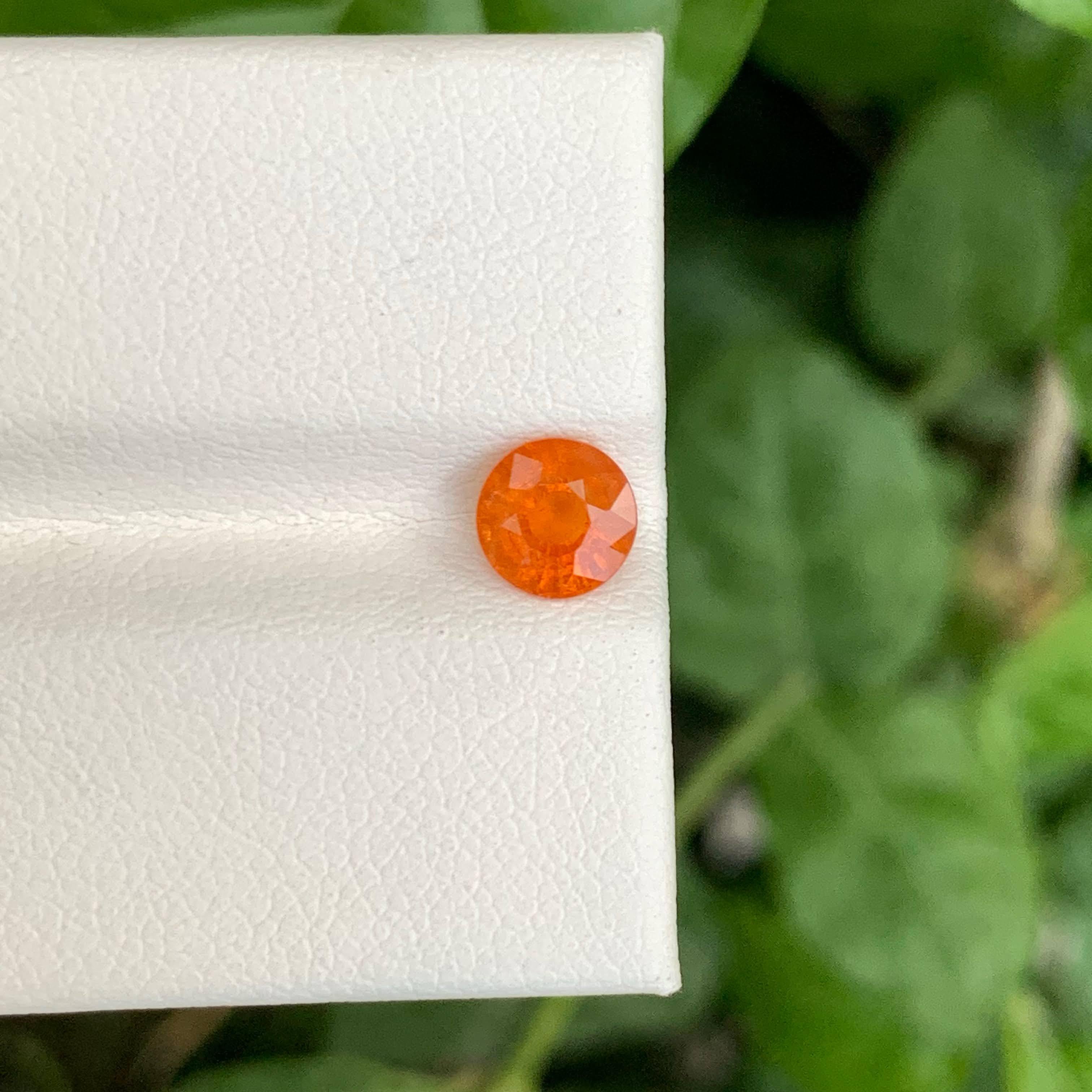 1,00 Karat Fanta Spessartit Granat Stein Rundschliff Natürlicher Afrikanischer Edelstein für Damen oder Herren im Angebot