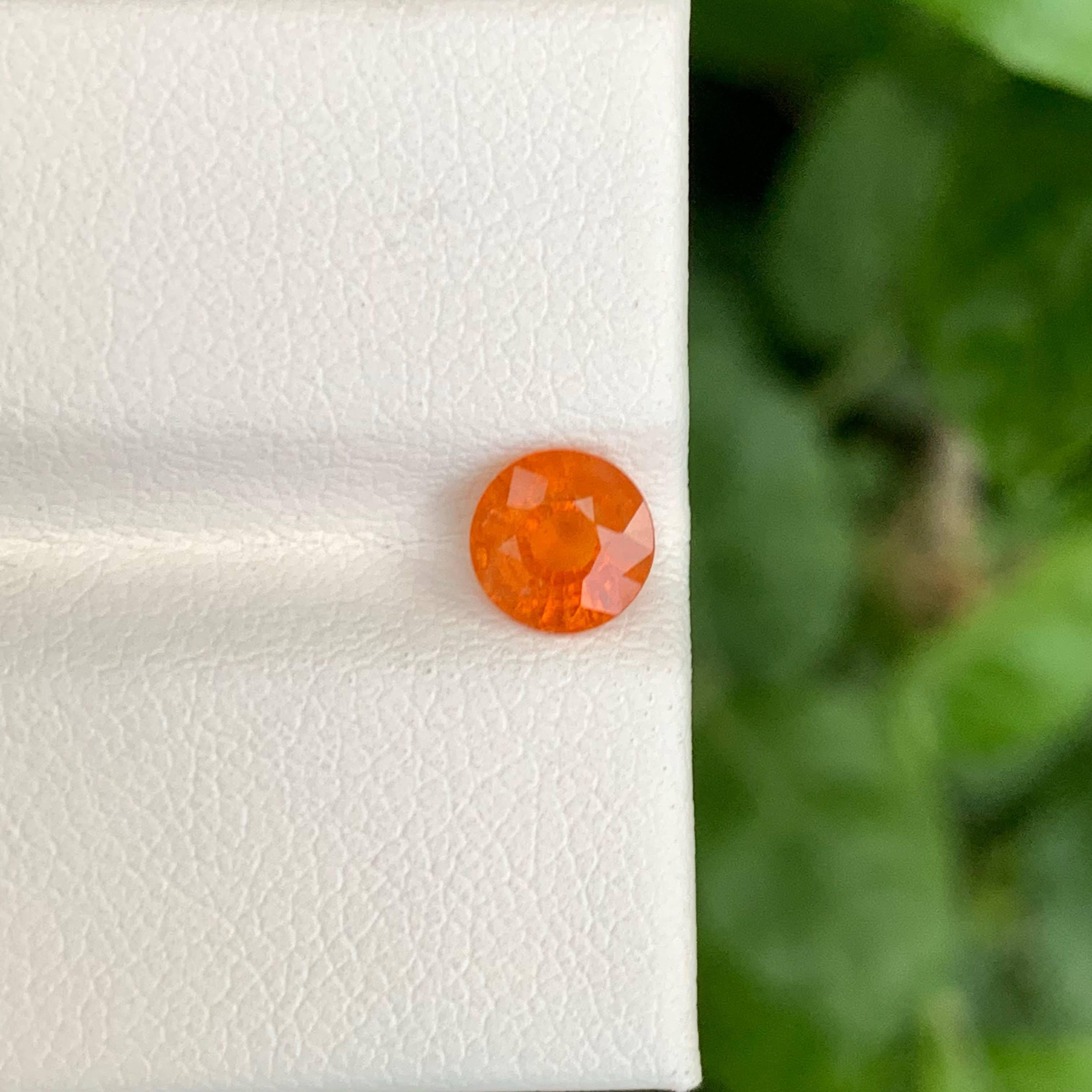 1,00 Karat Fanta Spessartit Granat Stein Rundschliff Natürlicher Afrikanischer Edelstein im Angebot 2