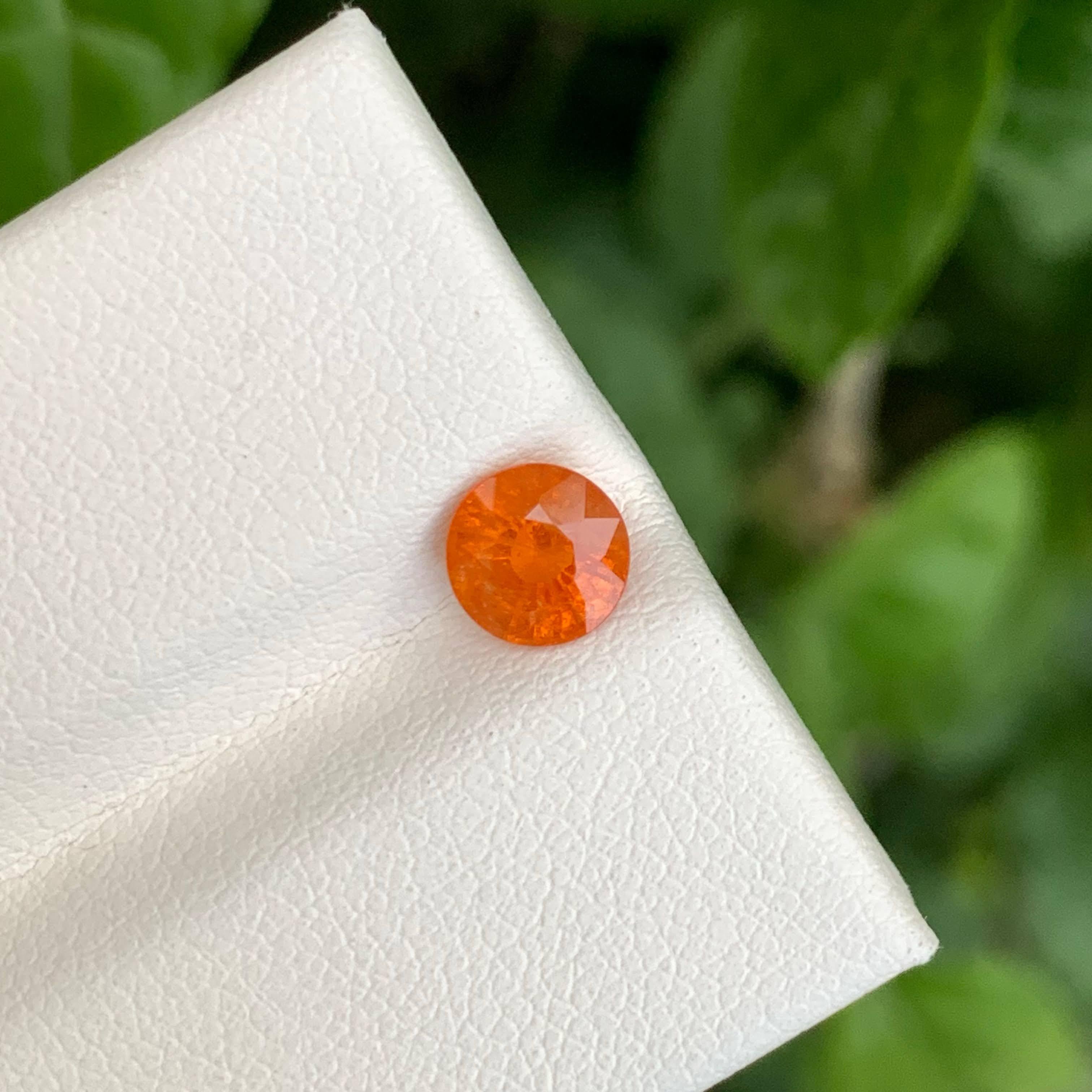 1,00 Karat Fanta Spessartit Granat Stein Rundschliff Natürlicher Afrikanischer Edelstein im Angebot 3