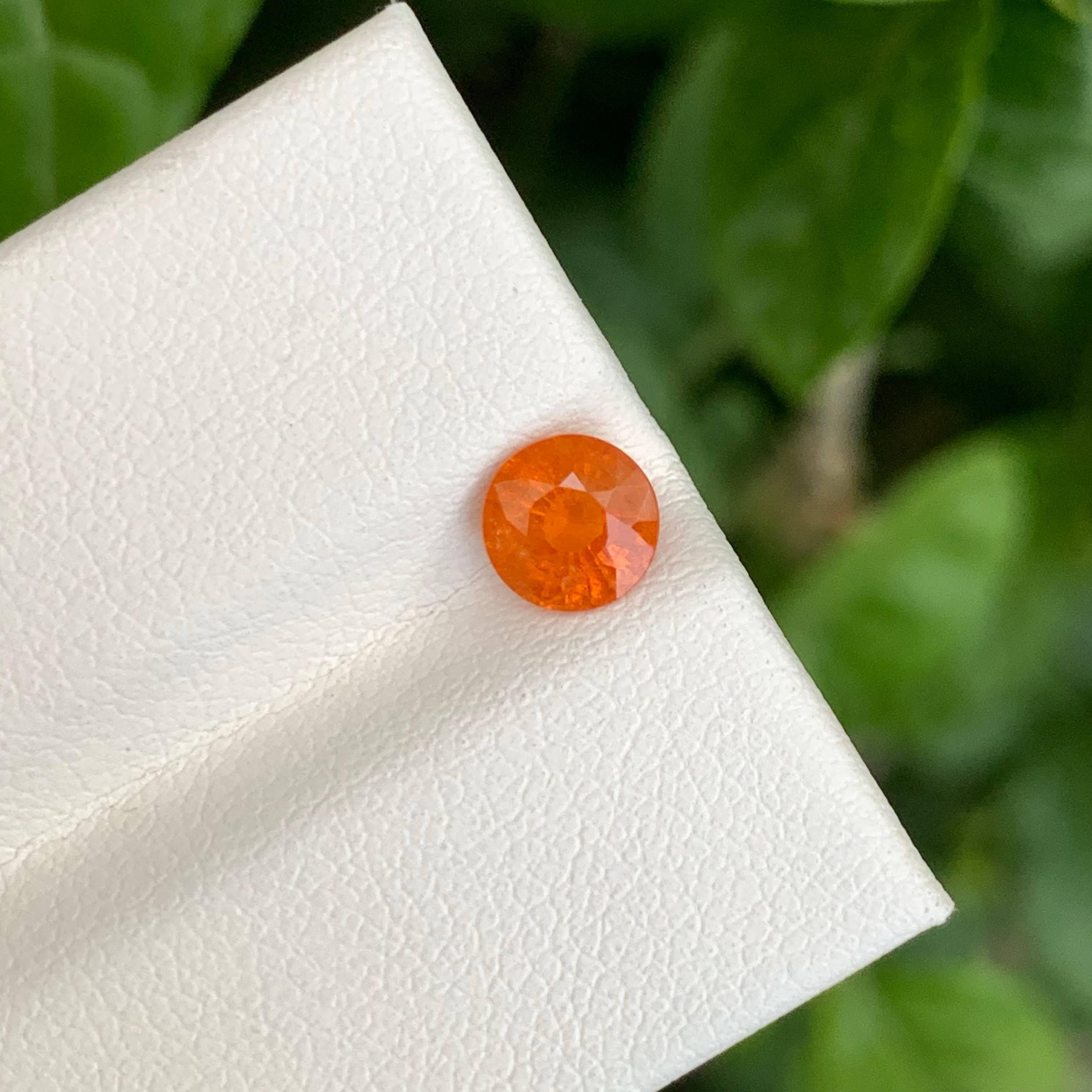 1,00 Karat Fanta Spessartit Granat Stein Rundschliff Natürlicher Afrikanischer Edelstein im Angebot 4