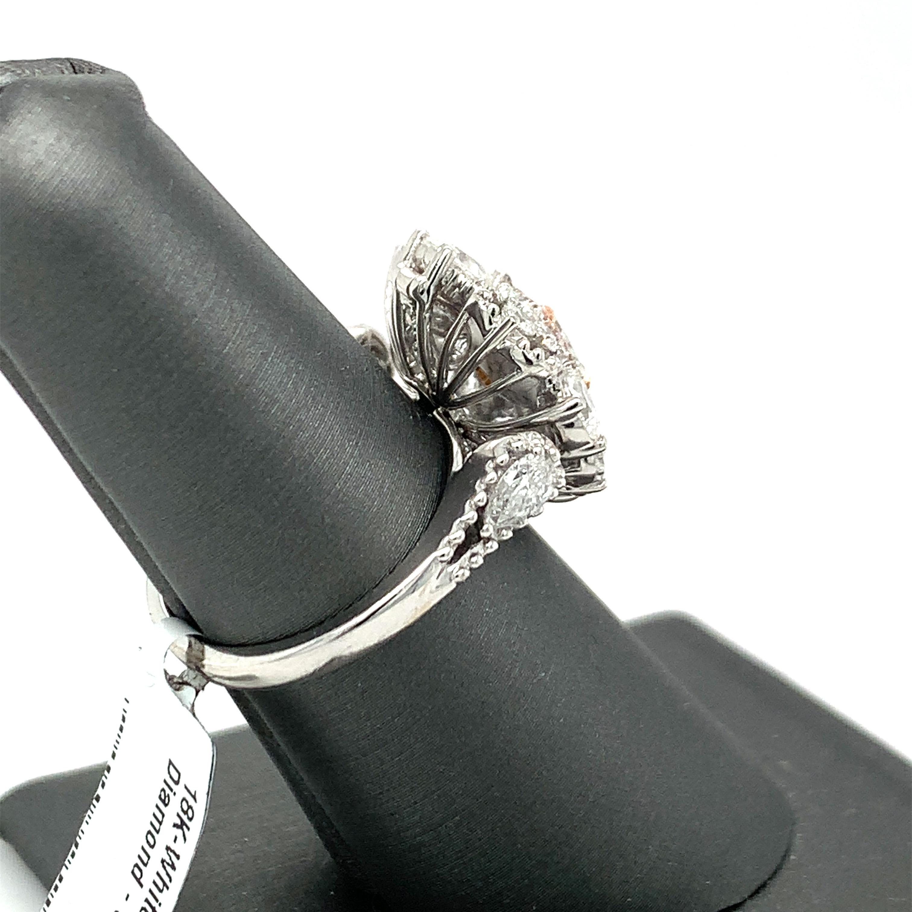 2.12 Carat Diamond White Gold Engagement Ring In New Condition In Trumbull, CT