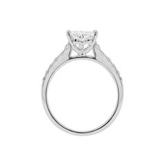 Bague de fiançailles en platine avec diamant en forme de cœur de 1,00 carat