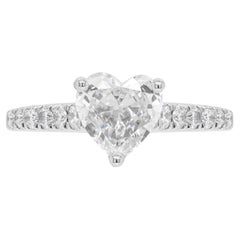 1.00 Carat Heart Shaped Diamond Platinum Engagement Ring