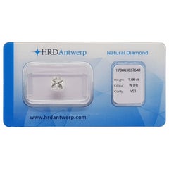 1.00 Carat HRD Certificate White Princess Cut Diamond