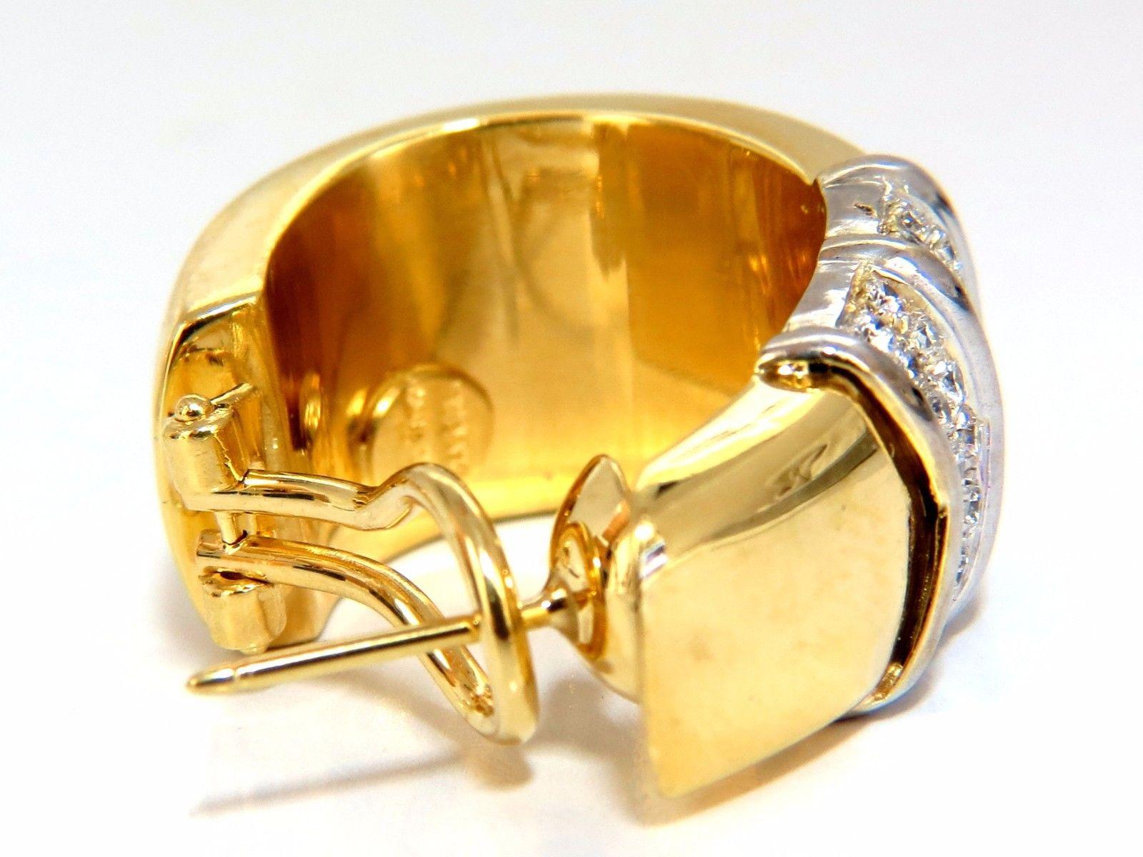 Créoles semi-créoles classiques en or 18 carats avec diamants de 1,00 carat de grande taille Unisexe en vente