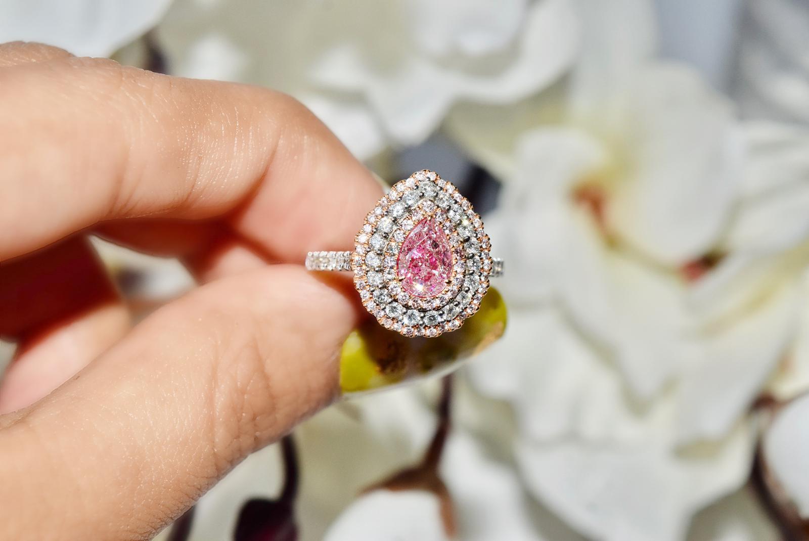 **100% NATURAL FANCY COLOUR DIAMOND JEWELLERY**

✪ Jewelry Details ✪

♦ MAIN STONE DETAILS

➛ Stone Shape: Pear
➛ Stone Color: Light Pinkish Brown
➛ Stone Weight: 1.00 carats
➛ Clarity: I1
➛ GIA certified

♦ SIDE STONE DETAILS

➛ Side White diamonds